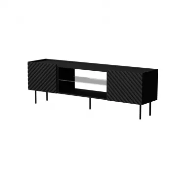 TV-taso cama meble LUCCA 180x40x59 cm, musta lastulevypinta, musta kehys