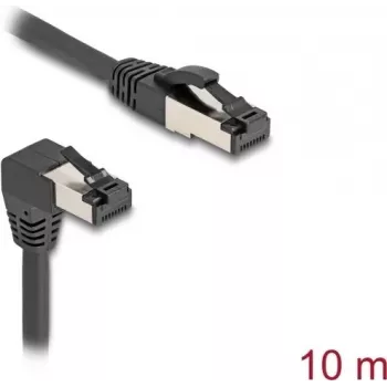 Verkkokaapeli DeLOCK RJ45 Cat.8.1 90° alaspäin kulma / suora 10 m musta