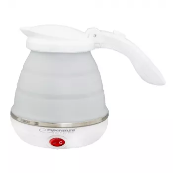 Sähköinen vedenkeitin ESPERANZA EKK023 — 0,5 l, 750 W, valkoinen, ruostumaton teräs ja muovi