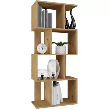 Hylly FIESTA 4P 59.5x30x140 cm, artisan-tammi