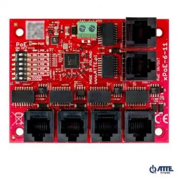 5-porttinen PoE-kytkin ATTE xPoE-6-11-OF – 802.3af/802.3at-yhteensopiva