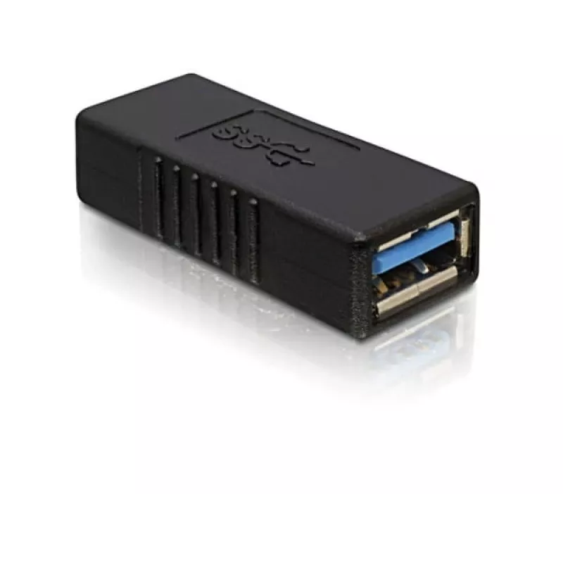 DELOCK USB 3.0-A sovitin USB-A - USB-A musta, USB 3.0 tiedonsiirto