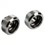 Adapteri G1/4 inch ulkokierre 16 mm hardtube BitsPower Touchaqua TA-FH16-GS, 2 kpl:n pakkaus, hopea