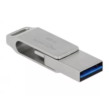 USB-muistitikku DeLOCK 64 GB USB-C Type-A kääntyvä metallikotelo