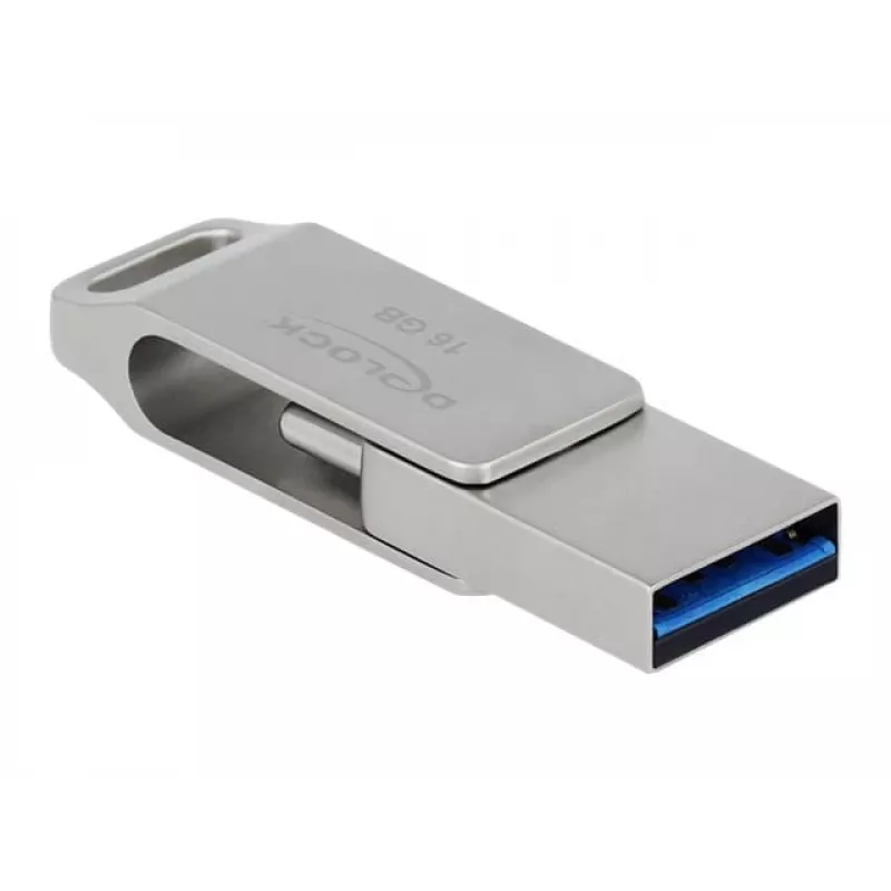 USB-muistitikku DeLOCK 64 GB USB-C Type-A kääntyvä metallikotelo