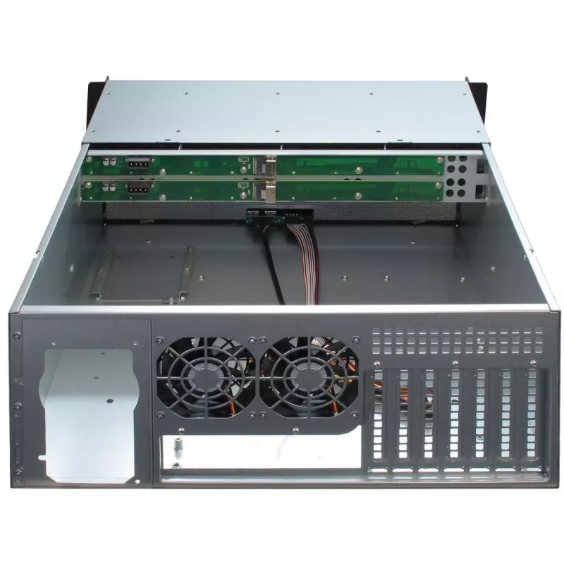 Palvelinkotelo Inter-Tech 4U-4408 rack musta, hopea