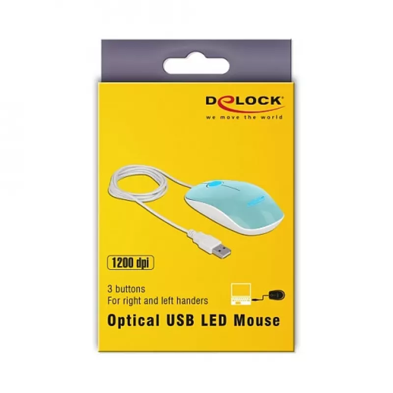 Hiiri DeLOCK 12538 USB Type-A optinen molempikätinen