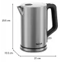 Tefal Bronx KI513D10 sähkökeitin, 1,7 l, 2400 W, ruostumaton teräs, pyörivä jalusta, suodatin, hopea