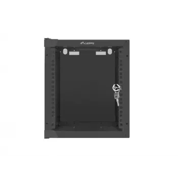 Lanberg WF10-2306-10B 10" seinäkiinnitteinen rack-kaappi 6U, 280×310 mm, lasiovi, 20 kg, musta (RAL 9004)