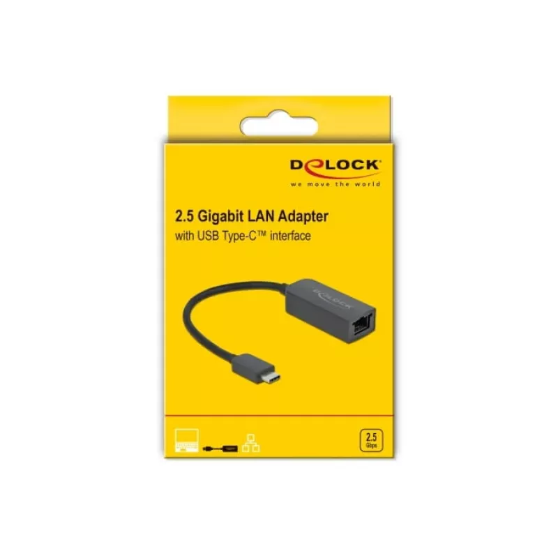 Adapteri USB Type-C-uros 2,5 Gigabit LAN kompakti DeLOCK 66645