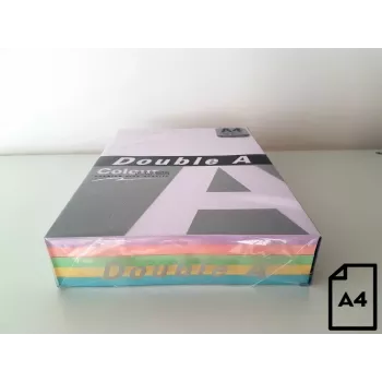 Värillinen paperi Double A, 80 g, A4, 500 arkkia, Rainbow 3, 5 väriä