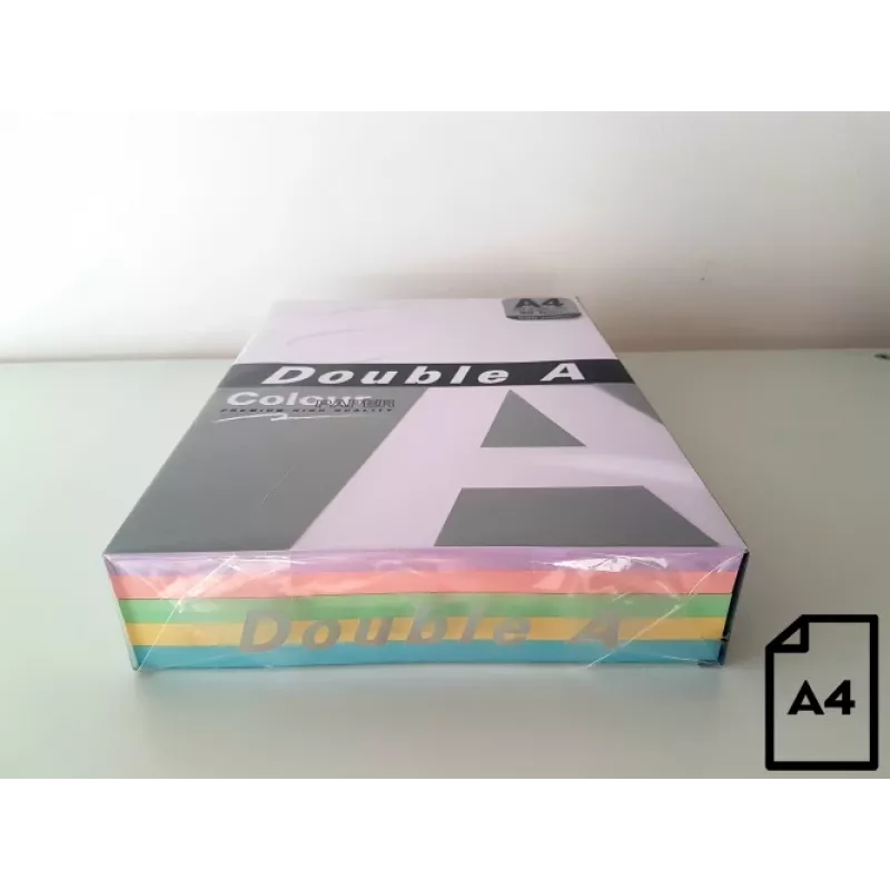 Värillinen paperi Double A, 80 g, A4, 500 arkkia, Rainbow 3, 5 väriä