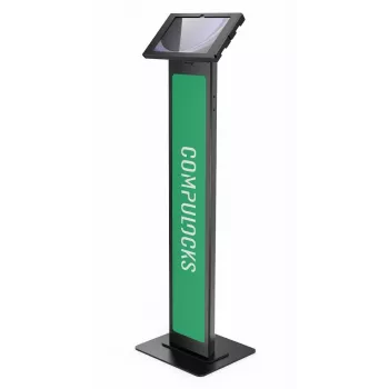 Compulocks Surface Pro 8-11 Apex Enclosure Brandable Floor Stand - jalusta - tabletille - brändättävä - lukittava - metallikehys - musta