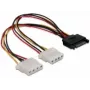 SATA 15-pin - 2x 4-pin Molex liitäntä 20 cm DeLOCK 65159