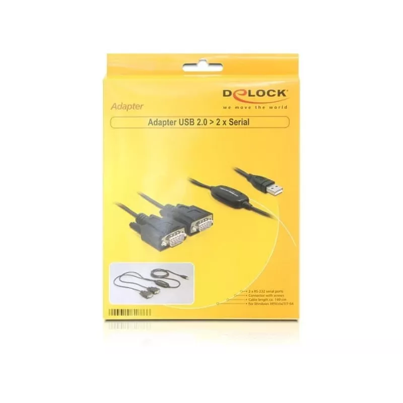Sarjakaapeli DeLOCK 2x RS232/USB 2.0 musta 61886