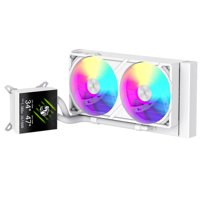 Gamemax CPU-nestekühler | GLACIER 240 LCD WH | Intel, AMD