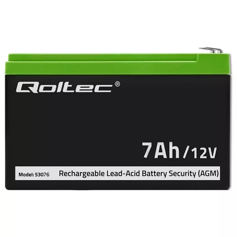 Qoltec 53076 AGM-akku | 12V | 7Ah | turvallisuus