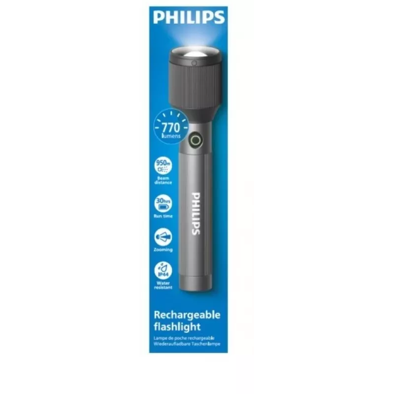Taskulamppu Philips uudelleenladattava USB-C 770 lm 3000 mAh