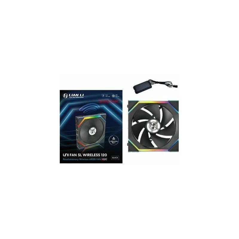 120 mm Lian Li UNI FAN SL-INF Wireless ARGB PWM Reverse Blade, musta