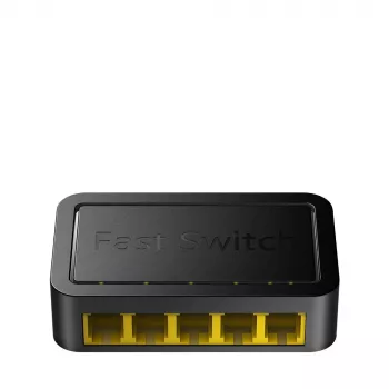 Verkkokytkin Cudy FS105D — 5-porttinen Fast Ethernet 10/100, 1 Gbit/s kytkentä, musta