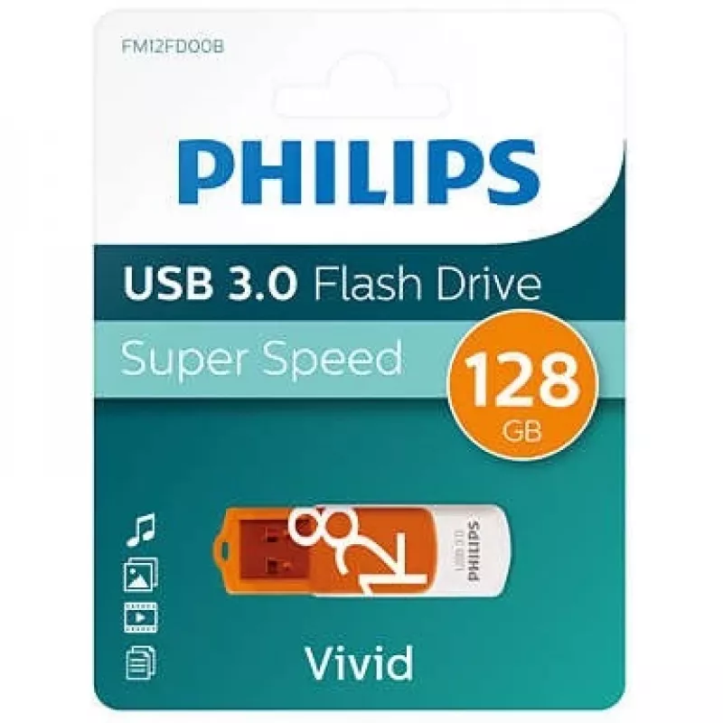 Philips FM12FD00B USB-muistitikku 128 GB USB Type-A 3.2 Gen 1 (3.1 Gen 1) oranssi, valkoinen