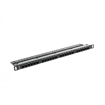 Lanberg PPU5-0024-B - RJ-45 - Cat5, Cat5e - musta - metalli - räkkiasennus - 0,5HE (PPU5-0024-B)