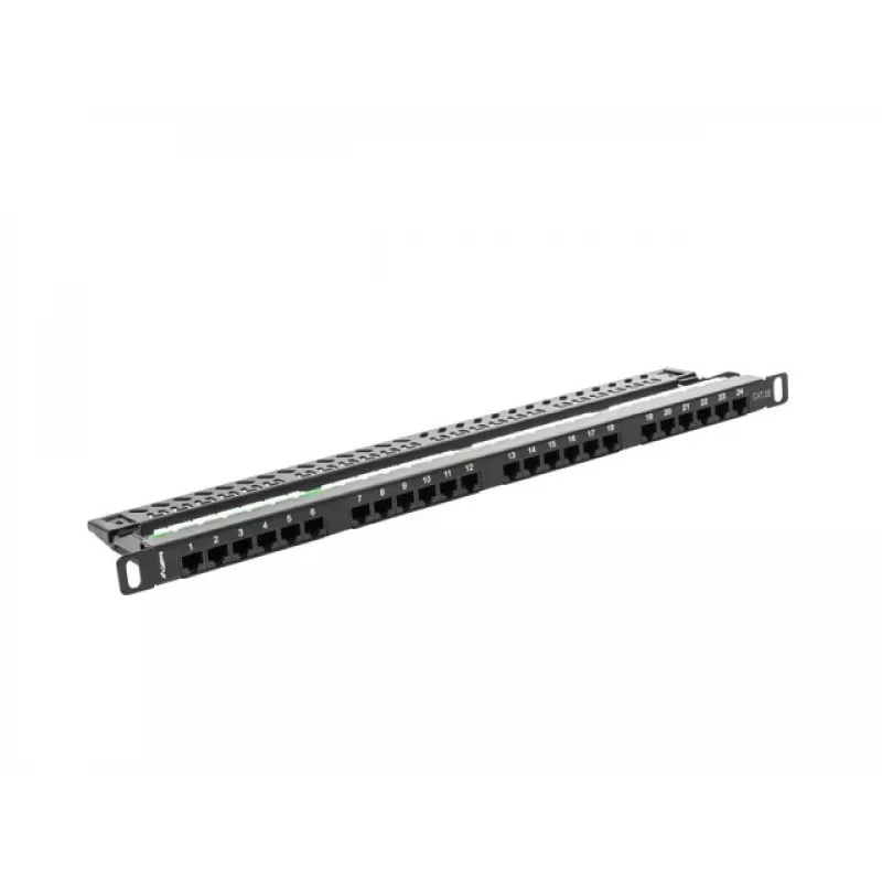 Lanberg PPU5-0024-B - RJ-45 - Cat5, Cat5e - musta - metalli - räkkiasennus - 0,5HE (PPU5-0024-B)