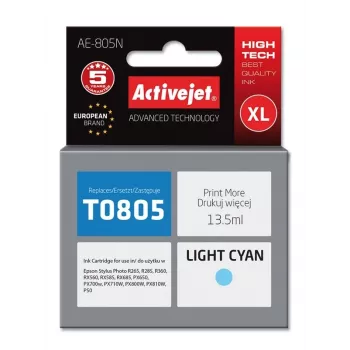 Activejet AE-805N muste, korvaa Epson T0805, Supreme, 13,5 ml, vaalea syaani
