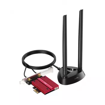 Sisäinen WLAN Bluetooth -verkkokortti Cudy WE9300S PCIe, Wi‑Fi 7 (802.11be) tri-band 2.4/5/6 GHz, 5765 Mbit/s, Bluetooth 5.4, ulkoinen 2x2 antenni
