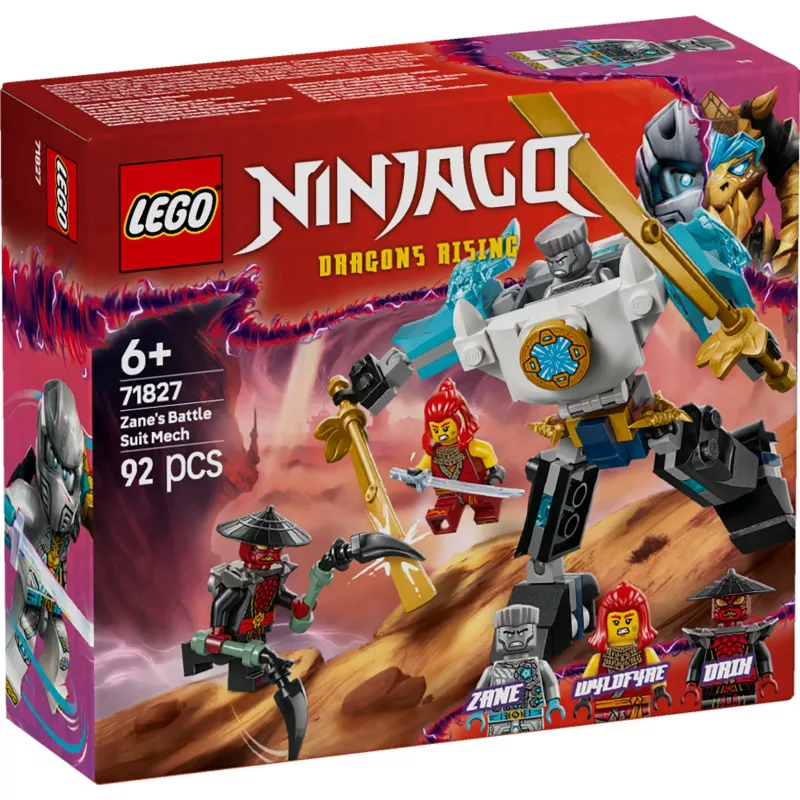 LEGO NINJAGO -sarja 71827 Zanen taisteluhaarniska-mech, 92 osaa, 2 minihahmoa, korkeus 100 mm, ikä 6+