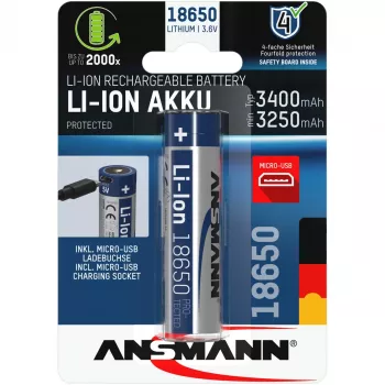 Ansmann 1307-0003 kotitalousakku ladattava akku 18650 litiumioni (Li-Ion)