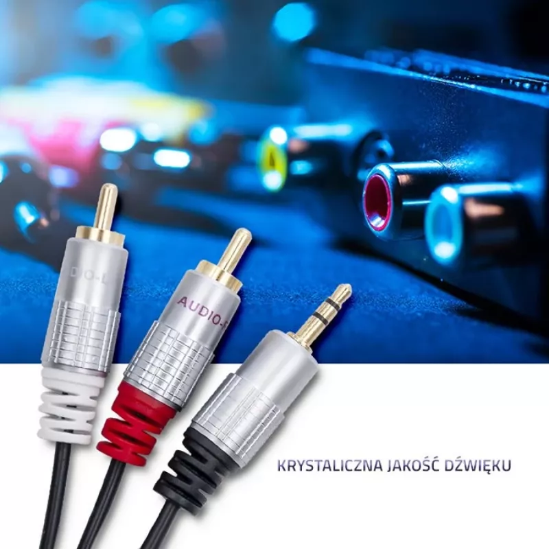 Audiokaapeli Qoltec 52341 3 m 2xRCA 3.5 mm musta