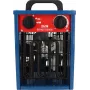 Tuuletin-sähkölämmitin BLAUPUNKT EH7010 – 2000 W, ruostumaton teräs -elementti, IPX4, lattialle sijoitettava, jopa 22 m², musta/sininen/punainen