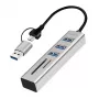USB 3.0 -keskitin USB-A, SD/microSD-paikka, 2in1