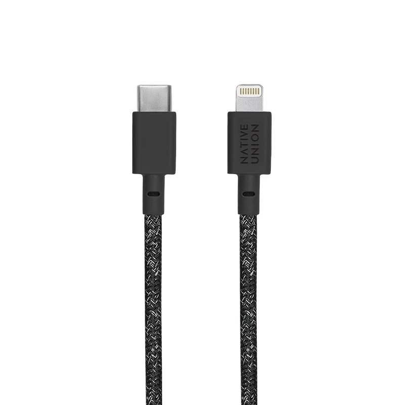 USB-C-Lightning-kaapeli Native Union Night kaapeli 3 m – musta/harmaa, 3 m pituus