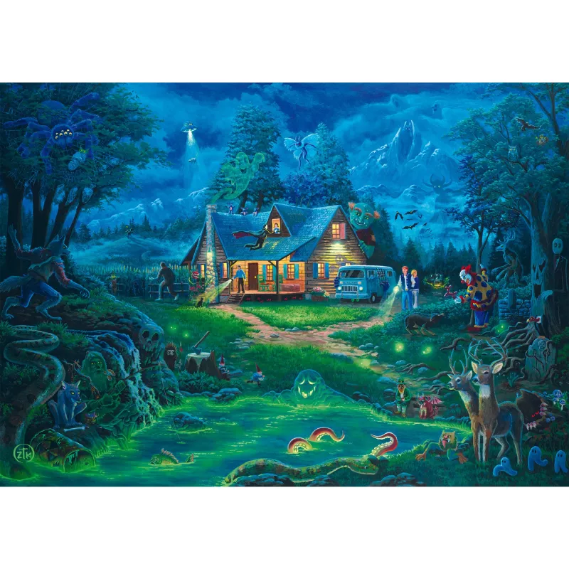 Schmidt Spiele -palapeli Zac Kinkade The Haunted House 1000 palaa, valmis koko noin 68 x 48 cm