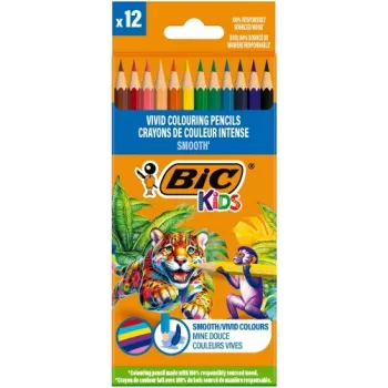 BIC väriliidut Kids Smooth 12 värin sarja