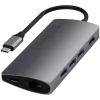 Satechi alumiinisovitin V2 USB-C (USB-C, 3x USB-A, 4K HDMI, kortinlukija micro/SD, Ethernet) (Starlight Grey)