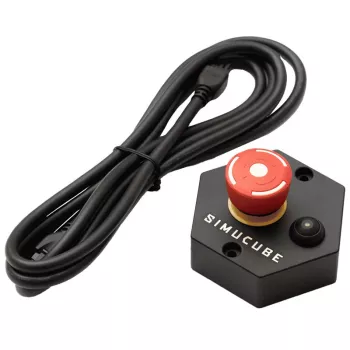 Button Simucube Premium -vääntömomentin poiskytkentäpainike, musta/punainen, 120×120×70 mm