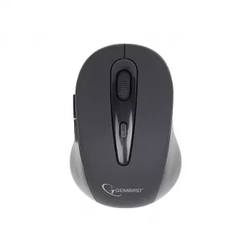 Langaton optinen Bluetooth-hiiri GEMBIRD MUSWB2 — oikeakätisille, 1600 DPI, 6 painiketta, musta/harmaa, AAA-paristot