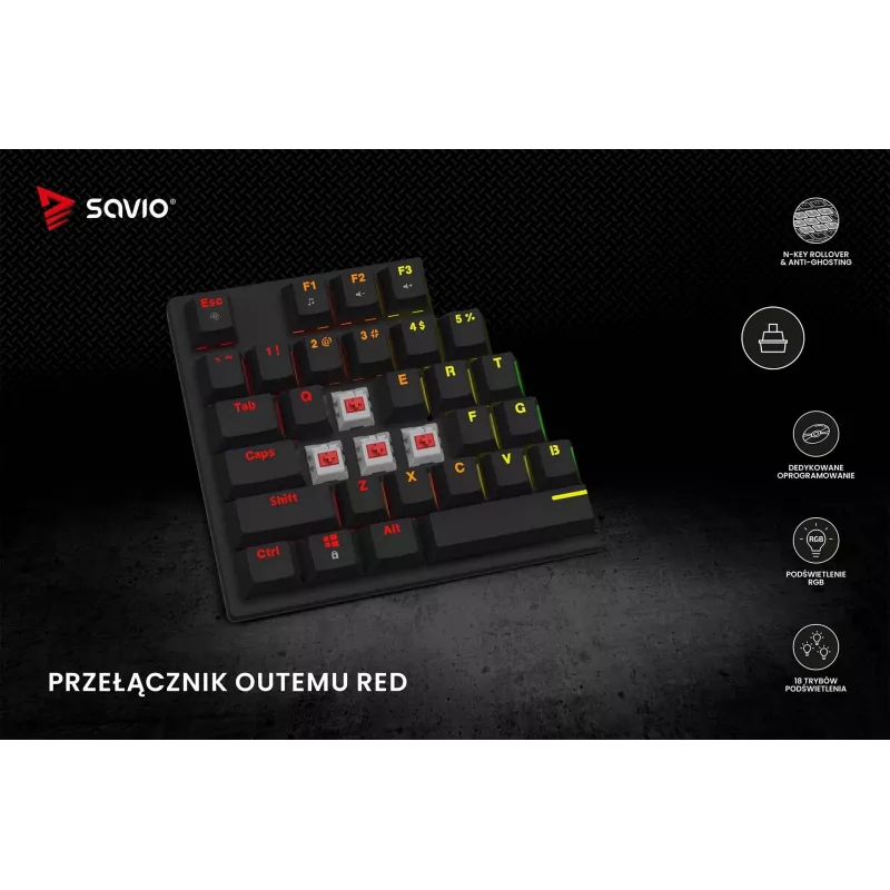 Mekaaninen näppäimistö RGB Tempest X2 Outemu Red Savio Savgk-tempest X2 Red