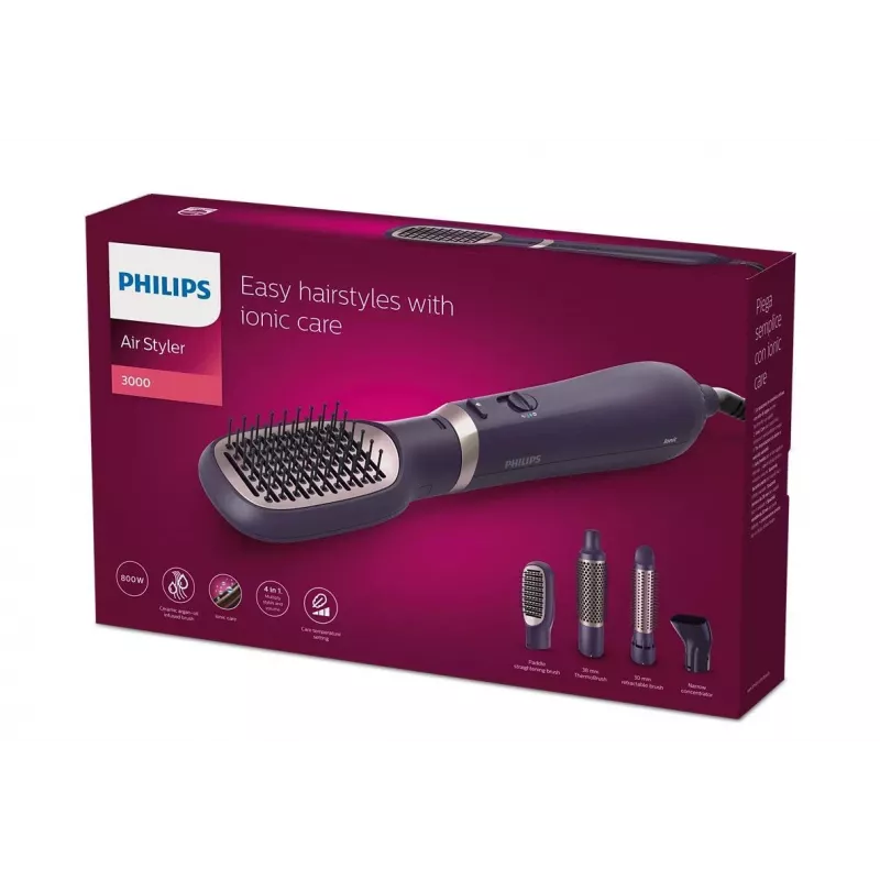 Philips 3000 series BHA313/00 hiustenmuotoilulaite kuumailmaharja lämmin musta 800 W 1,8 m