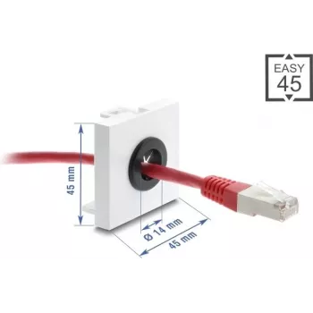 Läpivientikappale DELOCK Easy 14 mm halkaisija malli 91071 kaapelien ohjaukseen ja pöytäläpivientiin