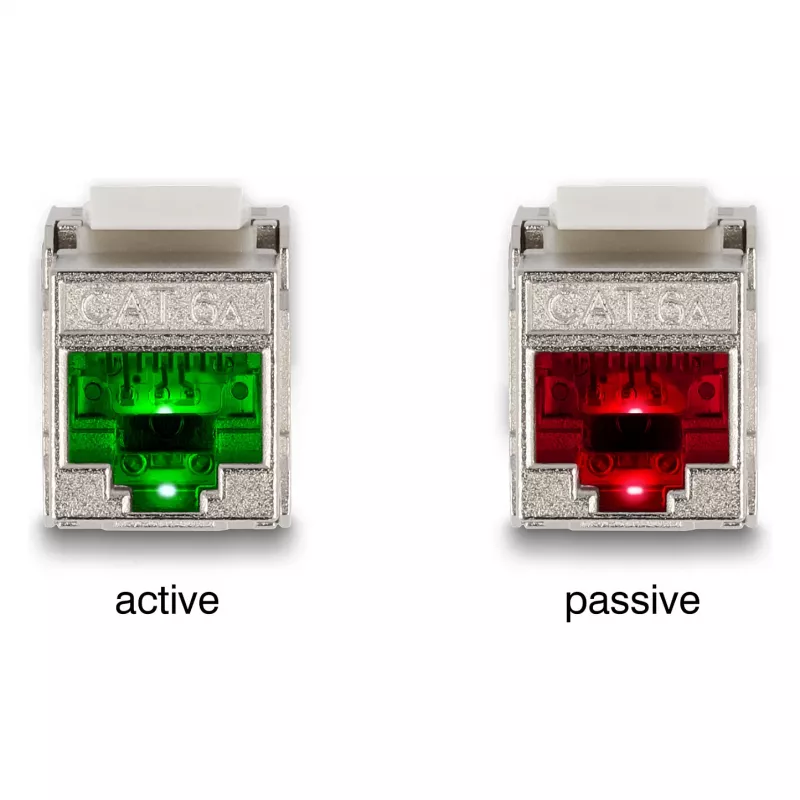 DeLOCK Keystone-moduuli RJ45-liitin LSA Cat.6A LEDillä hopea-valkoinen