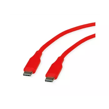 ROLINE USB 2.0 -kaapeli C-C ST/ST silikoni 60W 1m punainen - kaapeli - digitaali/data (11.02.9121)