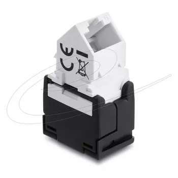 DELOCK Keystone-moduuli RJ45-rasia-LSA Cat.6 45° kulma suojaamaton musta