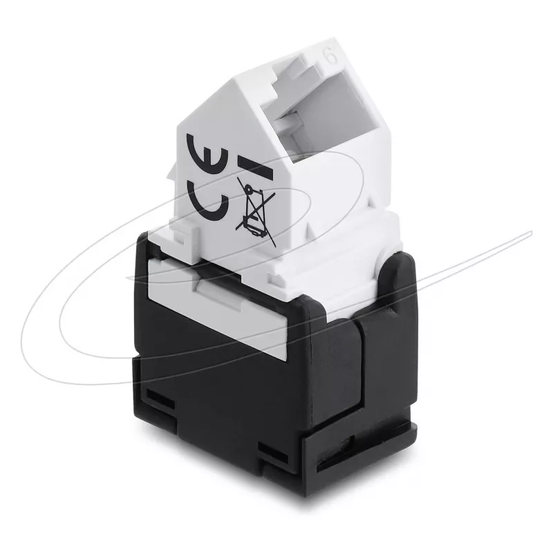 DELOCK Keystone-moduuli RJ45-rasia-LSA Cat.6 45° kulma suojaamaton musta