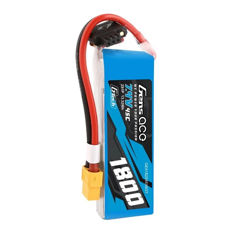 GensAce G-Tech LiPo 1800mAh 7.4V 45C 2S1P XT60 -akku