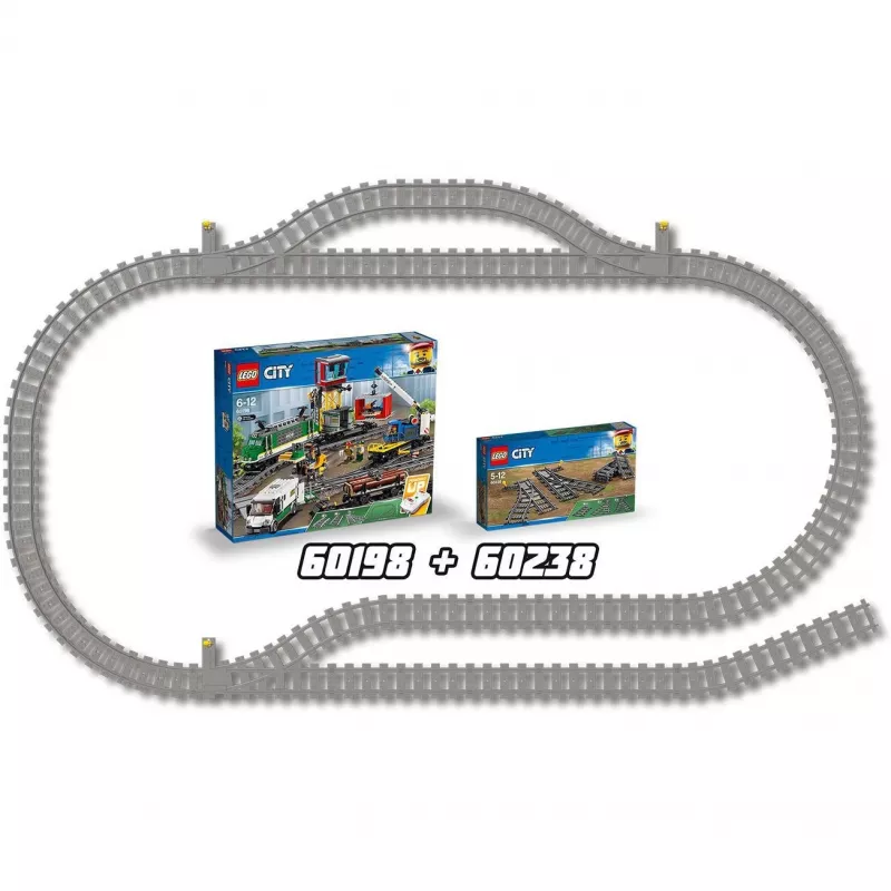 Rakennussarja LEGO City 60238 – raiteenvaihde ja tarvikkeet leikkisarjoihin