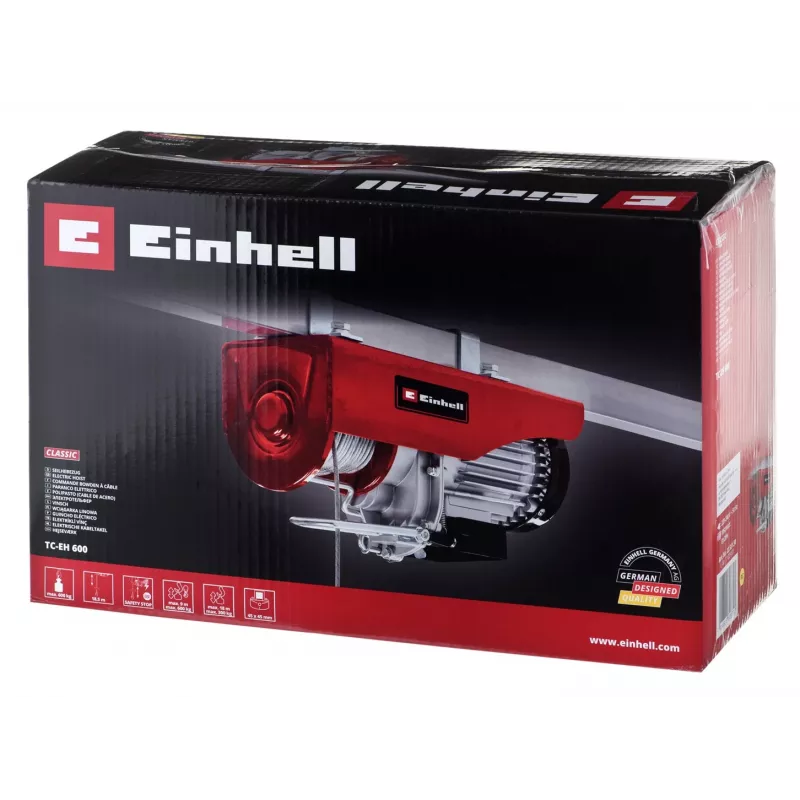 Einhell TC-EH 600 2255150 sähköinen vaijerinostin, 1050 W, 600 kg, 8 m/min, punainen